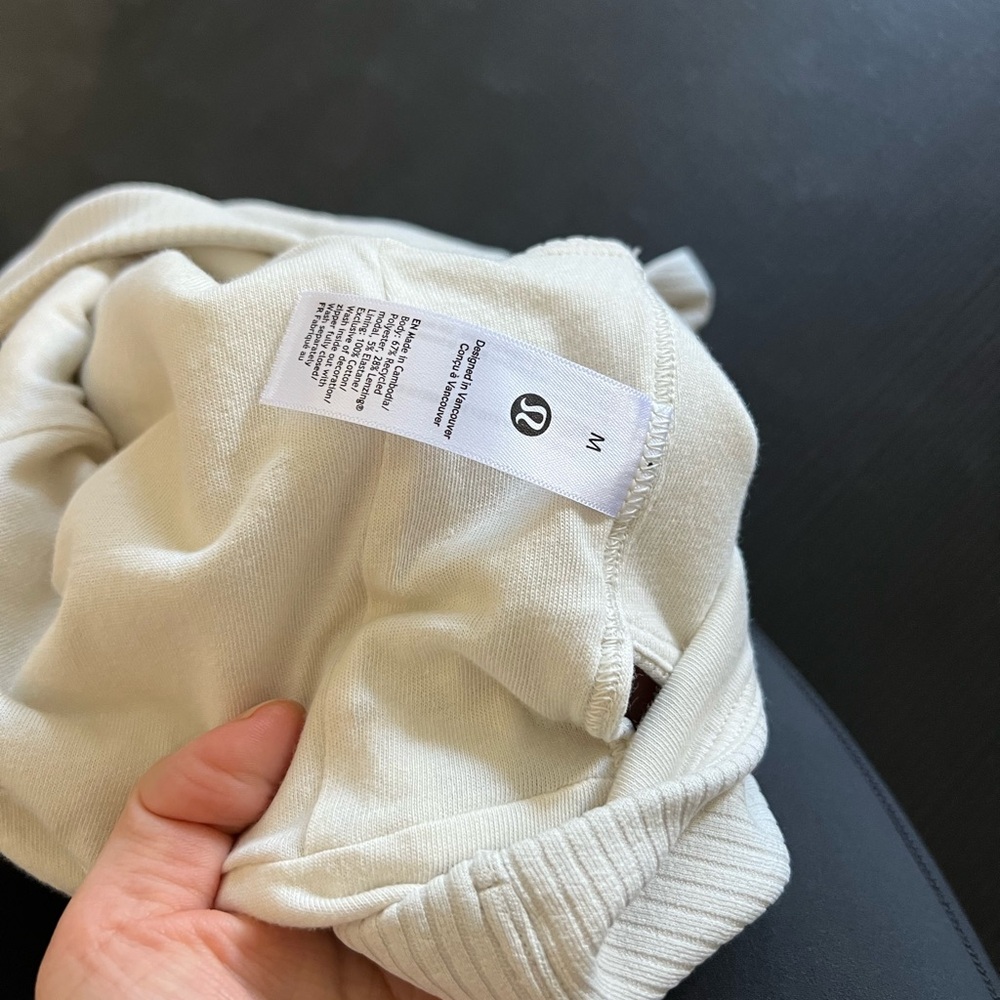 Lululemon Ribbed Softstreme Mockneck Cropped Tank Top in Bone - Picture 7 of 8